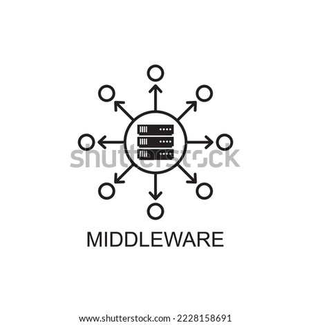 middleware icon , technology icon vector