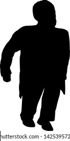 a midget man body silhouette vector