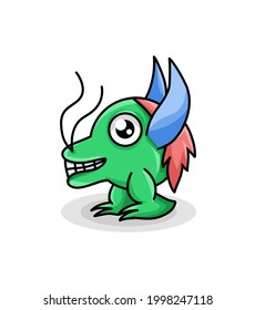 midget monster vector illustration in simple flat style.