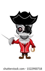 midget skull pirate holding sword