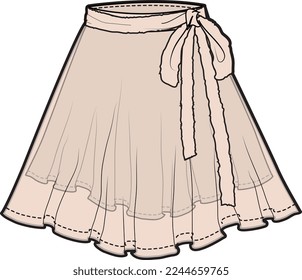 MIDI CIRCLE SKIRT FOR GIRLS WEAR VECTOR