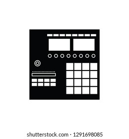 MIDI controller with 16 pads flat vector pictogram