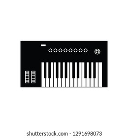 MIDI controller with keyboard flat vector pictogram