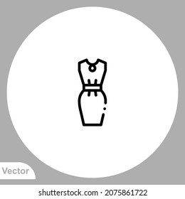 Midi dress icon sign vector,Symbol, logo illustration for web and mobile