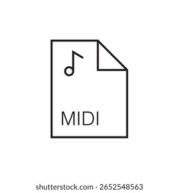ícone da extensão de arquivo midi outline traçado editável eps 