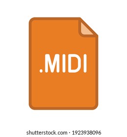 MIDI file format filled outline icon. Linear style sign for mobile concept and web design. Simple color symbol. Vector illustration isolated on white background. EPS 10.