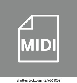 Midi file icon. audio file format.