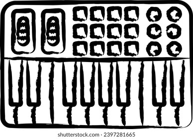 Midi hand drawn vector illustration