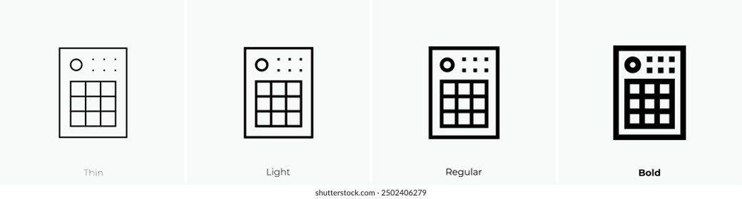 midi icon. Thin, Light Regular And Bold style design isolated on white background
