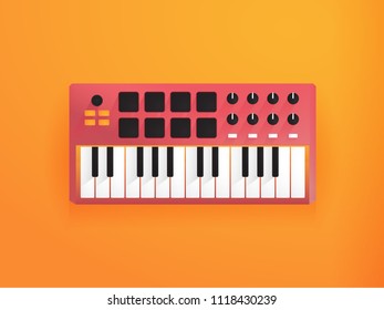 Midi Keyboard Piano Synthesizer Vector