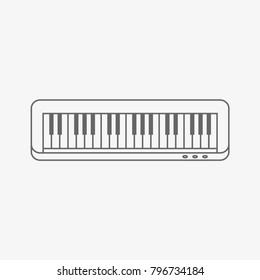 midi keyboard vector icon