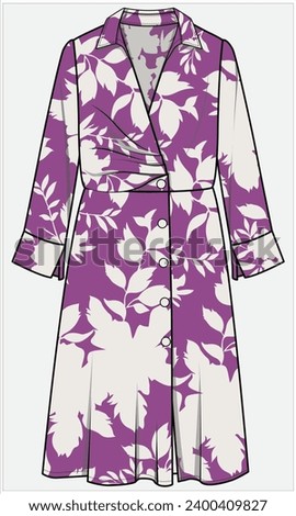 MIDI LENGTH DRESS WITH FRONT TWISTED KNOT DETAIL DESIGNED FOR WOMEN AND YOUNG WOMEN IN VECTOR ILLUSTRATION FILE