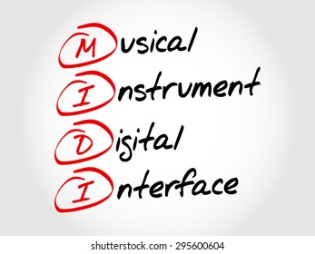 MIDI Musical Instrument Digital Interface, acronym concept