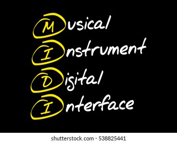 MIDI - Musical Instrument Digital Interface, acronym concept