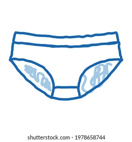 Midi Pants sketch icon vector. Hand drawn blue doodle line art Midi Pants sign. isolated symbol illustration