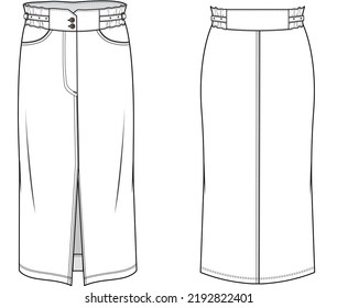 MIDI SIZE FRONT SPLIT SKIRT