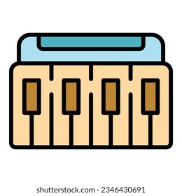 Midi synthesizer icon outline vector. Dj music. Audio instrument color flat