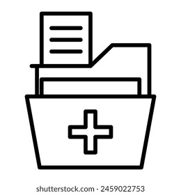 Midical Folder Vector Line Icon Design