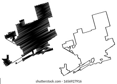Midland City, Texas (United States cities, United States of America, usa city) map vector illustration, scribble sketch City of Midland map