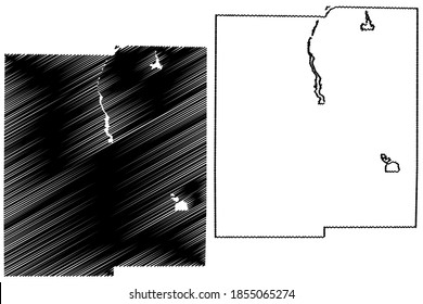 Midland County, Michigan (U.S. county, United States of America, USA, U.S., US) map vector illustration, scribble sketch Midland map