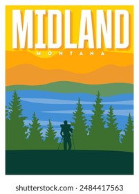 midland montana with natural views and mountain silhouettes