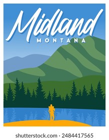 midland montana with natural views and mountain silhouettes