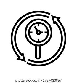 midlife re evaluation line icon vector. midlife re evaluation sign. isolated contour symbol black illustration