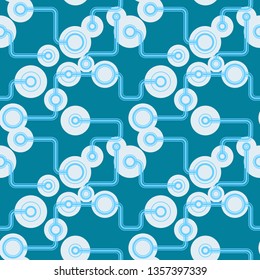 Midnight abstract hand-drawn sketch. Vector circuit pattern for textile, prints, wallpaper, wrapping paper, web decor etc.