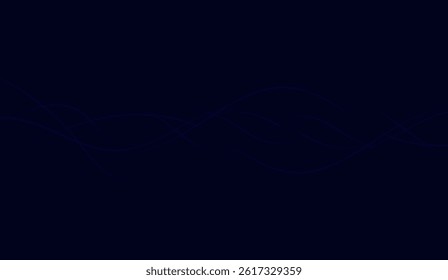 Midnight Blue Abstract Background with Smooth Wave Patterns for Digital Design and Technology, Ideal for Presentations and Modern Art Projects, Vector Illustration