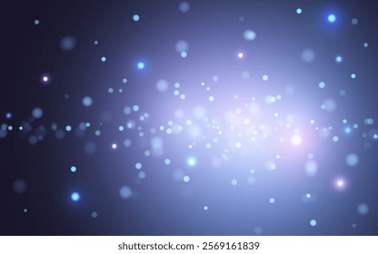 Midnight Blue Bokeh Lights on a Soft Gradient Background. Elegant Sparkling Blue Blur with Subtle Twinkles, Background decoration