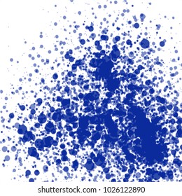 midnight blue watercolor splatter pattern on white background, vector illustration