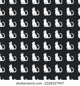 Midnight Cat Companions Vector Seamless Pattern can be use for background and apparel design