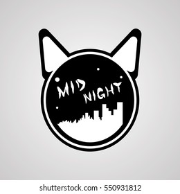 midnight cat simple logo