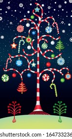 Midnight Christmas Candy Tree