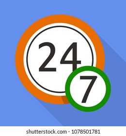 Midnight clock icon. Flat illustration of midnight clock vector icon for web
