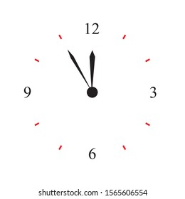 Midnight clock vector icon illustration