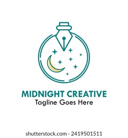 Ilustración de logotipo de diseño creativo de medianoche