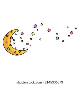 Midnight flat icon. Nighttime vector element can be used for nighttime, moon and star design concept. 