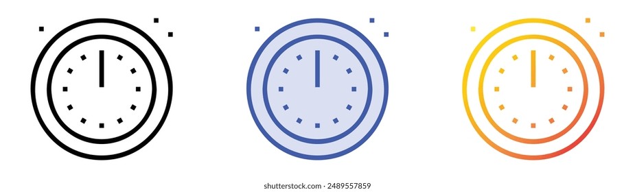 midnight icon. Linear, Blue Fill and Gradient Style Design Isolated On White Background