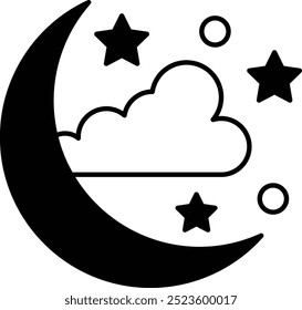 Midnight Icon Symbolizing the Start of a New Day and New Year Celebrations, Capturing the Essence of Time