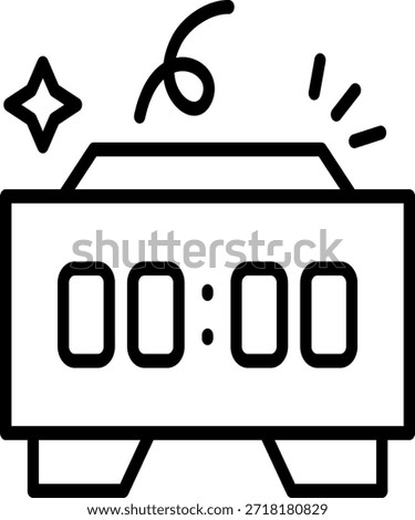 The midnight icon is typically used to mark the start of the New Year or countdown.