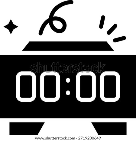 The midnight icon is typically used to mark the start of the New Year or countdown.