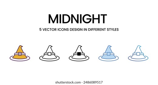 Conjunto de Vector de iconos de medianoche ilustración de stock.