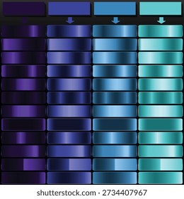 Midnight Ink Deep Navy Sky Blue and Light Cyan Shimmering Gradient Collection.