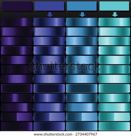 Midnight Ink Deep Navy Sky Blue and Light Cyan Shimmering Gradient Collection.