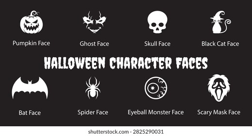 Midnight Mischief Character Artwork – Quirky Supernatural Faces for Seasonal Merchandise, Greeting Cards and Creative Prints.