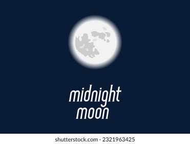 Midnight moon. Poster with unique letters