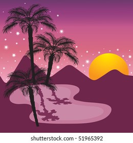 Midnight at the oasis.  Great for a summer evening party invitation
