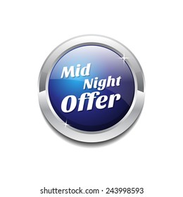 Midnight Offer Blue Vector Icon Button