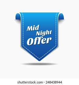 Midnight Offer Blue Vector Icon Design